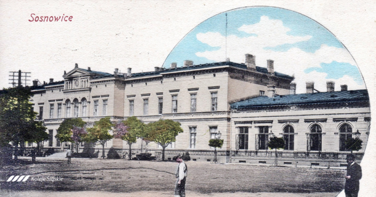 dworzec Sosnowiec, zdjęcie archiwalne, koleje śląskie, historia kolei,